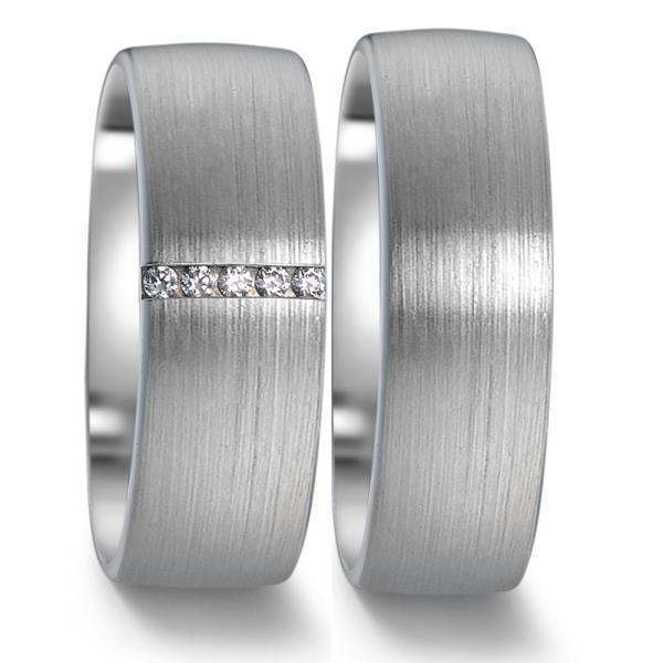 Weidner Trauringe Weissgold 62051 + 72051